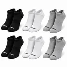 Kit 6 Pares de Meias Dry FITNESS Cano Curto Algodão Premium Unissex Compressão Leve Respirável