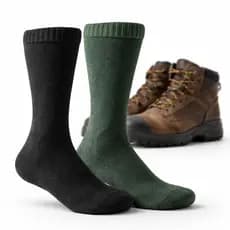 05 OU 01 PARES Meias PRETA & VERDE de Cano Longo - Meia de Coturno Exército e para Trabalho com Bota