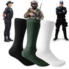 Kit  3, 6, 12 Pares de Meia Cano Longo de Coturno Militar e Segurança ou Bota Preto, Verde e branco