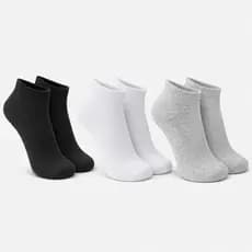 Kit 3 Pares de Meias Soquete Cano Curto Atoalhada Unissex Algodão