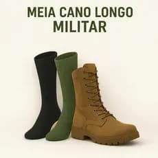 50 PARES Meias PRETA VERDE OU BRANCA de Cano Longo - Meia de Coturno Exército e Trabalho com Bota.