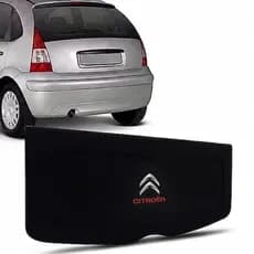 Tampão Bagagito Citroën C3 G1 4 Portas 2002 a 2012 Carpete Grafite ou Preto Furação 6x9