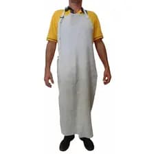 Avental Em Couro Raspa 120cm / 100cm x 60cm Com Fivela e Regulagem Proteção EPI Para Soldador