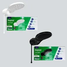 Chuveiro Elétrico Ducha Eletrônica Moment 127V / 220V Branco / Preto Parede Alta Vazão - Zagonel