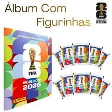 Kit Álbum de Figurinhas E Brinde + Pacotinhos Figurinhas Capa Mole Copa Do Mundo 2026 Fifa Panini