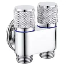 Registro Duplo Válvula Dupla Saída 1/2 De Água Ducha Banheiro Vaso Abs