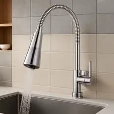 Torneira Pia Cozinha Gourmet Inox Chuveirinho Um Cozinha Bancada / Pia Flexível 1/4 de Volta CROMADA