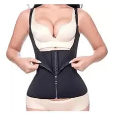 Cinta Modeladora Feminina com Zíper - Cintura Dupla de Compressão Ajustável para Redução Abdominal e Suporte com Alça