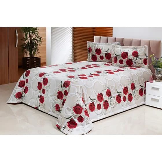Kit Cobre Leito Bella Rosas Super King