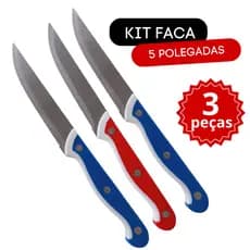Kit 1/2 ou 3 Faca Cozinha Legumes Fruta Aço Inox 23cm Cozinha Restaurante