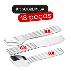 Talher Sobremesa Kit  6 Colher Sobremesa  +6 Garfo Sobremesa + 6 Faca de Sobremesa