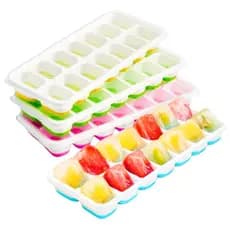 Forma de Gelo Silicone Fundo Flexível Retangular 14 Cubos Multiuso Lavável