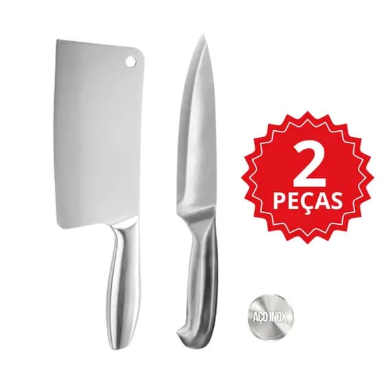Cutelo Faca Peixeira Profissional Aço Escovado Inteiriça Açougue Churrascaria