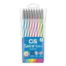 Caneta Spiro (Gel e Esferográfica) 0.7mm Pacote com 8 Cores - Cis