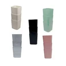 Kit Porta Objetos C/3 Peças Colorido (Azul, Transparente, Preto, Rosa e Azul) - Dello