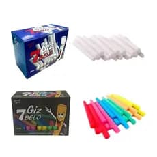 Giz Escolar Plastificado 50 Unidades Colorido ou Branco - 7 Belo
