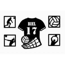 Kit Camisa de VOLEI em MDF + Quadros Decorativos, Quadro Decorativo MDF QUADRO CAMISA VOLEI Personalize Com NOME
