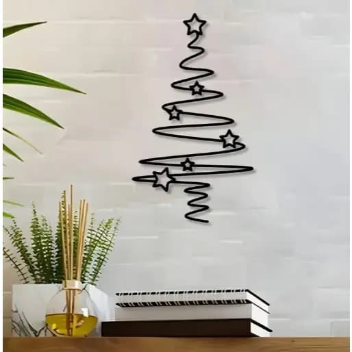 Árvore de Natal Para Parede em Mdf 1Mx55cm,Decoração Natal-Para Casa, Escritórios, Enfeite Natalino