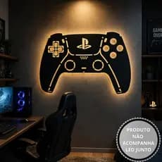 Quadro Decorativo Controle Gamer MDF Vazado Decoração Videogame