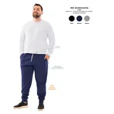 Calça Moletom Plus Size 100% algodão com Punho
