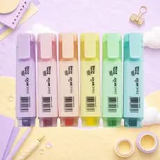 Marca Texto Tons Pastel Jocar Office Grifa Texto Aesthetic Macio Escolar Papelaria Fofa - Kit ou Unidade