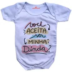 Roupa De Bebê Body Frases Você Aceita Ser Minha Dinda GB0104