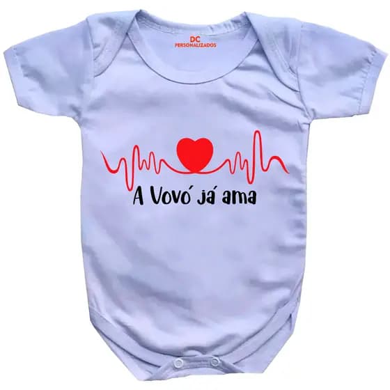 Roupa De Bebê Body Vovó Já Ama GB0078 Body Bebê Personalizado