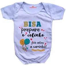 Roupa Body Bebê Revelar Gravidez Bisa Prepare o Colinho #637