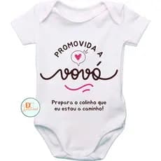 Roupa De Bebê Body Personalizado Promovida A Vovó Prepara O Colinho Que Eu Estou A Caminho GB0323