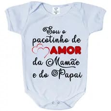 Body de Bebê Personalizado Frases Pacotinho da mamãe e do papai GB0507