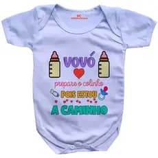 Roupa Body De Bebê Personalizado Revelar Gravidez Vovó #629