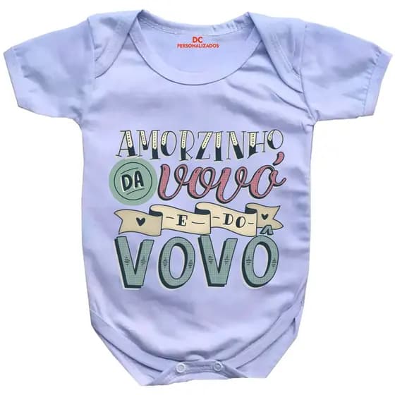 Body de Bebê Personalizado Frases Amorzinho do Vovô e Da Vovó GB0780