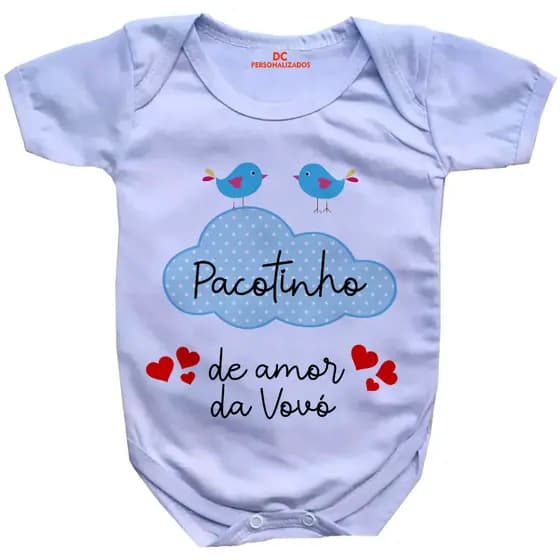 Body de Bebê Personalizado Frases Pacotinho de Amor da Vovó GB0789