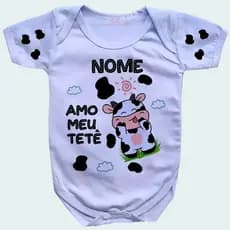 Body de Bebê Personalizado Amo Meu Tetê Body Personalizado Com Nome GB0717