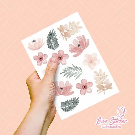 Adesivos de Parede Infantil Jardim: Flores e Galhos