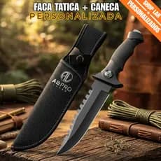 Faca Para Churrasco Profissional Personalizada + Caneca Termica