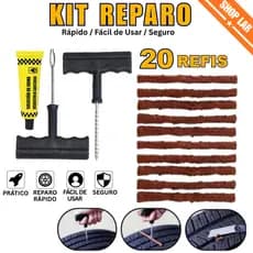 Kit Reparo Pneu Carro Moto Refil Selante Remendo Macarrão