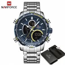 NAVIFORCE Moda Homens Relógio Marca de Luxo Relógio Esportivo Para Homens Cronógrafo Relógio de Pulso de Quartzo Militar Relógio de Banda de Aço À Prova D 'Água