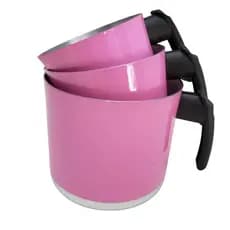 Caneco fervedor kit 3pçs Alumínio Cores Rosa vermelho preto