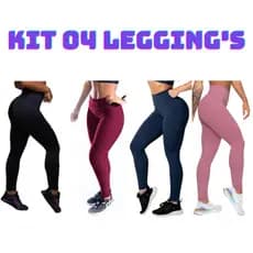 Kit 04 Calças Legging Suplex Básica Caminhada Promoção