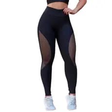 Legging  Arrastão Detalhe Redinha Academia Fitness Suplex