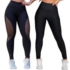 Kit Legging Arrastão + Legging Básica Academia
