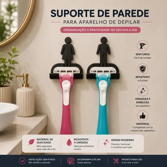 Porta-Lâmina Decorativo para Banheiro