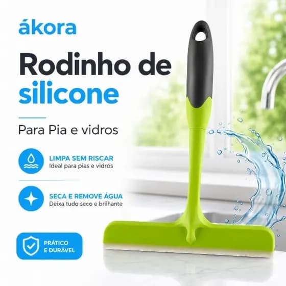 Rodinho de Pia Silicone ákora Multiuso Box Vidros Janela Bancadas