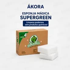 4 Esponja Mágica ákora Limpeza Pesada Paredes Box Azulejos Tênis Supergreen