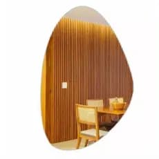 Espelho CURVE 70x50 Lapidado Polido Moderno Decorativo C/ SUPORTE  OFERTA (ORGANICO)