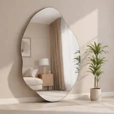 Espelho Orgânico 50x35 ou 70x50 ou 80x60 Lapidado Moderno Decor Lindo C/suporte ou LED ou Led Touch (Habitare)