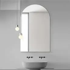Espelho Semi Oval 70x50 Lapidado Banheiro C/SUPORTE (SEMI-OVAL)