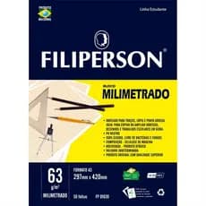 Bloco Desenho A3 Milimetrado 63g 50 Folhas Filipinho