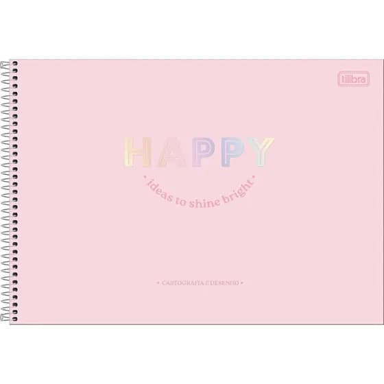 Caderno Cartografia Capa Dura Happy 80 Folhas Tilibra